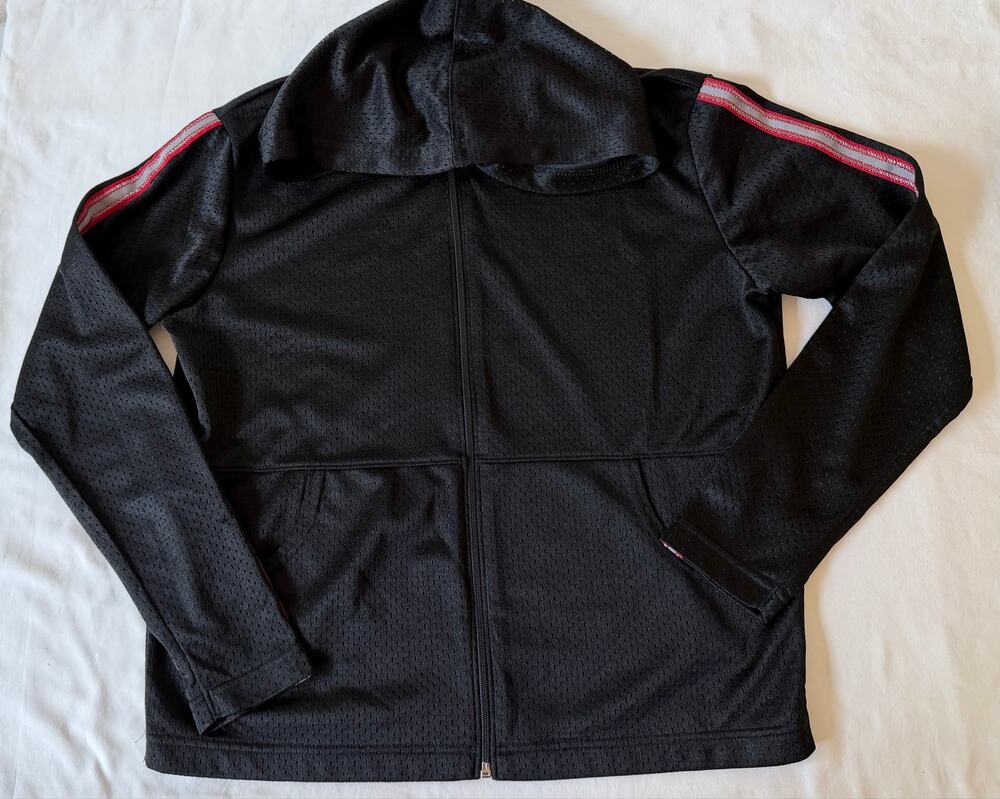 Vintage Athletic Works Black Mesh Full Zip Track Hoodie Women’s Size Medium